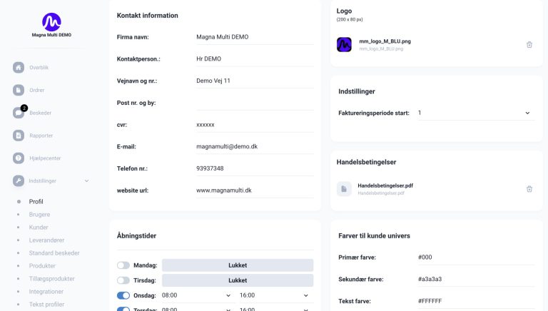 Screendump fra Magna Multi, som viser platformen